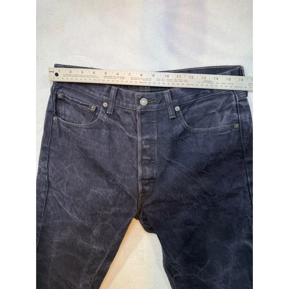 Levis 501 Jeans Mens 34x34 Dark Wash Straight Leg Button Fly Denim